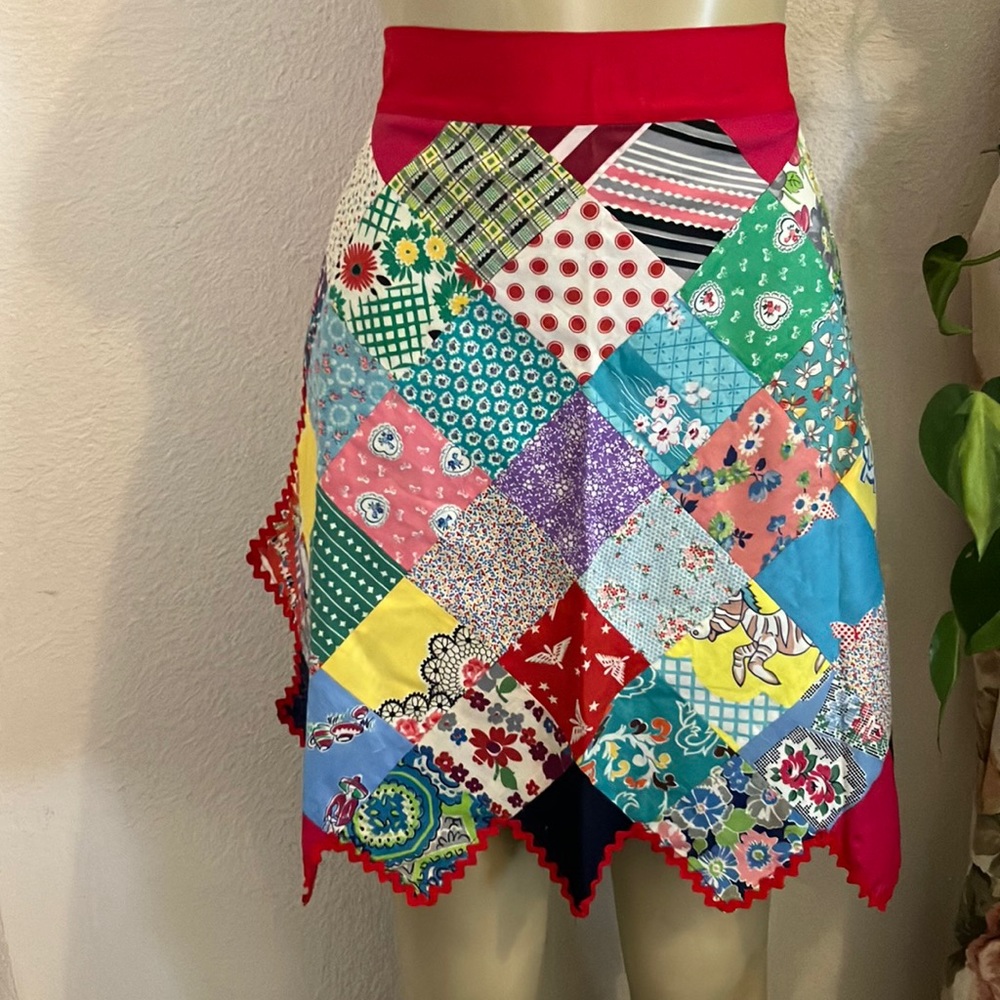 Vintage Apron Hand Made Multi colors multi Pattern Patch